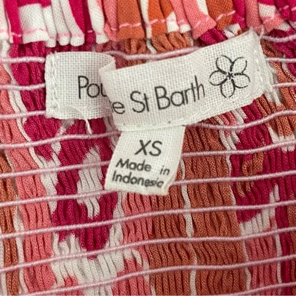 Poupette St Barth Carla Printed Satin Maxi Skirt Size XS Tassel Slit - Picture 13 of 15